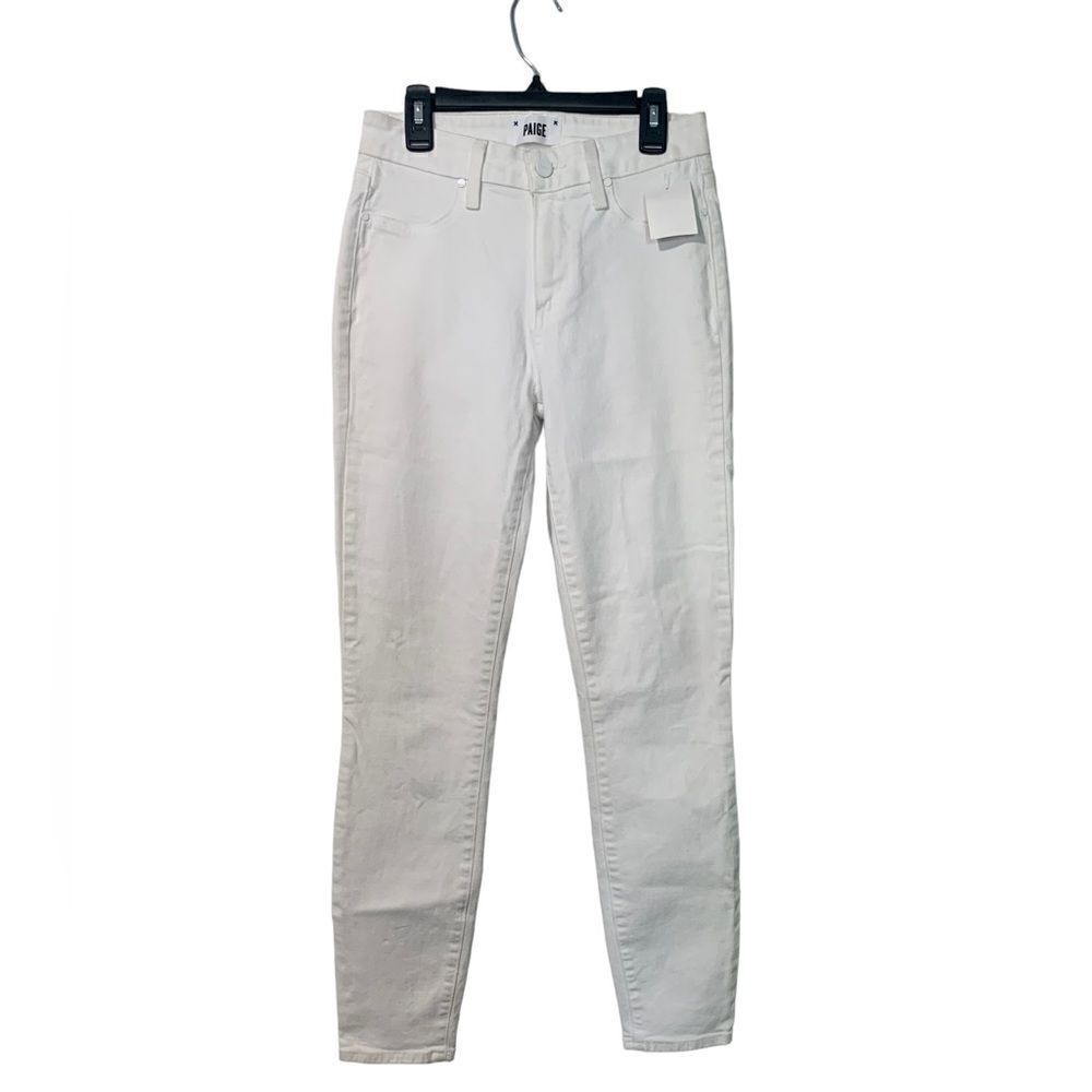 NWT Paige Denim Hoxton Ankle Skinny Jeans White Stretch Size 25 FLAWED